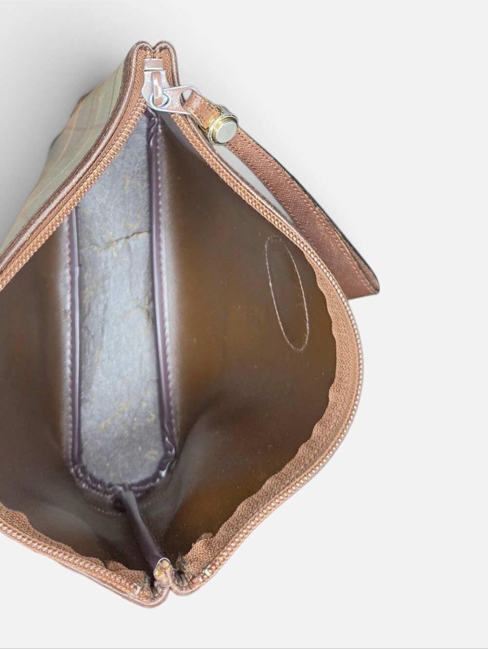 Burberry-Brown Nova Check Clutch Bag Canvas - Picture 9 of 9